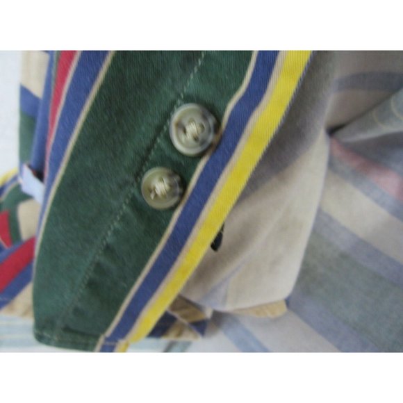 TOMMY HILFIGER Men shirt long sleeve vintage 1990s pit to pit 26 L slim striped - Picture 11 of 12